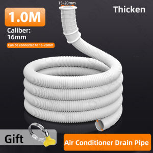 Universal Air Conditioner Drainage Hose Can Be Cut Corrugated Drain Pipe (White)Length 15-20mm Dehumidifier Drainage Hose