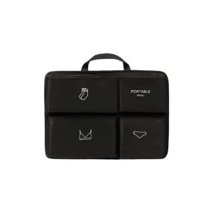 MAOMEI STUDIO 4 Compartments Hanging Clothes Bag Foldable Large Capacity Closet Socks Dispenser Washable Smooth Zipper Travel Packing Cube Luggage