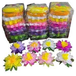 กระดาษสาห่อเหรียญ ดอกบัวกลีบใหญ่ ยกแพ็ค 10 ห่อ 10 สี ( 1000 แผ่น)