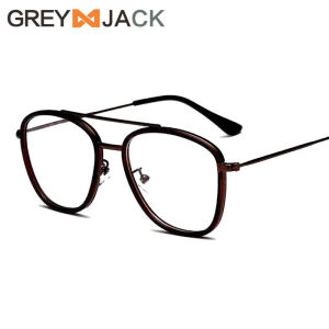 Grey Jack Kacamata Antiradiasi Blueray Style Aviator Kotak Simple Metal Fashion Wanita dan Pria Terbaru 2622