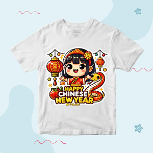 Code8.id DTF2 Baju Atasan Anak Anak Imlek CNY Sincia Karakter Cewe Ular Lucu 1 - 10 Tahun