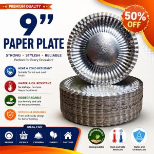 100 PCS ASPIRAL PAPER PLATE SIZE 9