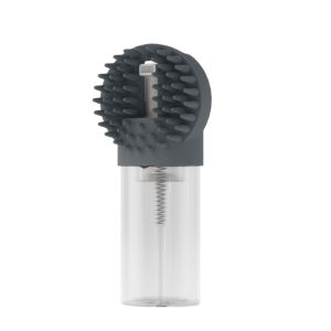 YAZHE Soft Dog Bath Brush Comfortable Grip Handle Silicone Dog Cleaning Brush Portable Built-in Shampoo Dispenser Pet Grooming Brush Pet Bathing