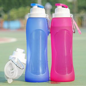SKJK 320/500ML Collapsible Water Bottles Food Grade Silicone Outdoor Foldable Cups Creative Lightweight Cycling Drinking Bottles For Travel