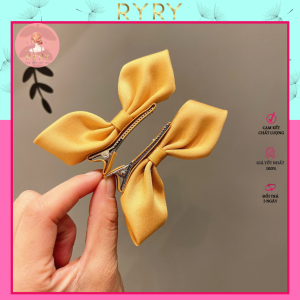Set 2 Kẹp Nơ Tiểu Thư Siêu Đáng Yêu Phong Cách Hàn Quốc Cho Bé