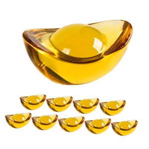 100pcs Dekorasi Yuan Bao Kecil Fengshui Kekayaan Kristal Yuan Bao Lucky