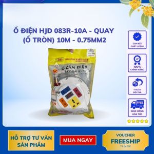 Ổ cắm điện đa năng Honjianda HJD 083R – 10A – Xoay tay (Ổ tròn)– Hoành Kiến Đạt