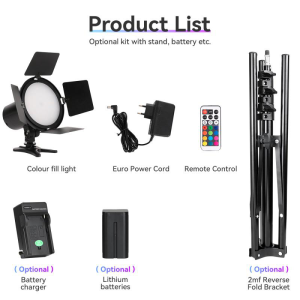 Professional RGB LED Video Fill Light Rechargeable Dimmable Photo Light With Battery RGB 7 Color/3200K~5600K Camera Video Photography