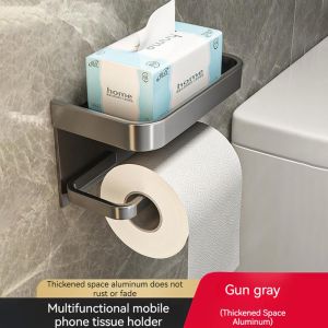 【Original+24hours delivery】Drilling-Free Toilet Tissue Paper Holder Wall Mounted Toilet Crochet Roll Mobile Phone Holder