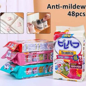 48pcs Premium Camphor Moth Balls - Rose Scented Closet Deodorizer & Repellent Home Fragrance