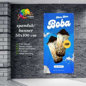 Cetak Spanduk Banner Menu Baru Minuman Boba