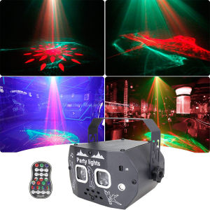 R&G Aurora Dream Effect DJ Disco Light Laser Patterns Projector RGB LED Flash Bar Dance Bedroom Birthday Party Christmas Decoration Lamp H2