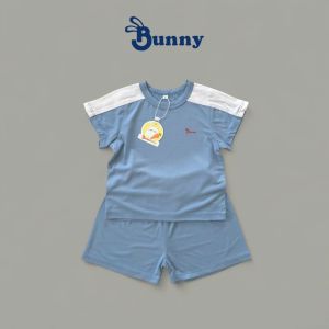 Bộ phối vai mùa hè Bunnybaby chất thun lạnh mềm mát mịn cho bé 4-15kg
