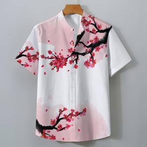 Mens Shirts Fashion Casual Short Sleeve Summer Plus Size Shirts White Clothing Versatile Daily Shirts
