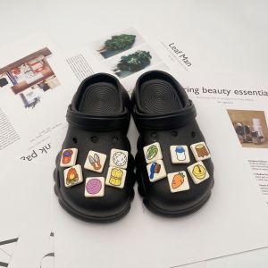 12 Cái/Bộ CROCS jibbitz Charms giày tự làm đầy màu sắc thời trang hình học có thể tháo rời giày hoa khóa Guốc trang trí cho CROCS