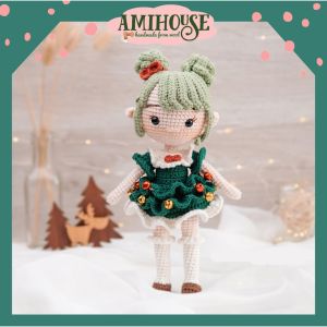 [Có sẵn] Búp bê Giáng sinh bằng len móc handmade cho bé Búp bê bằng len móc 100% sợi cotton - Ami House