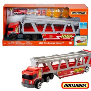 Matchbox MBX Fire Rescue Hauler รถบรรทุกกู้ภัย รถดับเพลิง ชุดของเล่นเด็ก (เก็บรถได้16คัน) พร้อมอุปกรณ์เสริม GWM23 #