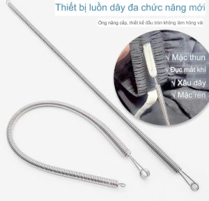 Dụng cụ xỏ chunLUỒN CHUN LÒ XOthiết kế dầu tròn không làm hỏng vảicó thể uốn congluồn dây chun đa năng
