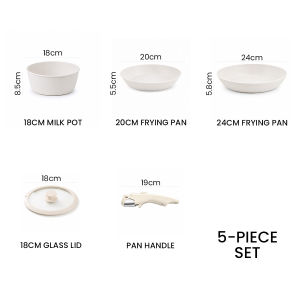 Nipiin Cookware Set Detachable Handle Non-Stick with lid Kitchen Cooking Set(Sauce Pot/Frying Pan/Wok Pan)