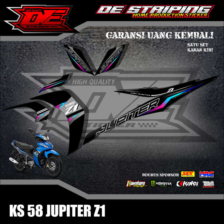 Striping Stiker Motor Jupiter Z1 Semifull Stiker Variasi List Simple