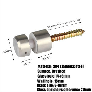 Stainless Steel Stair Side Signage Bolt / Glass Clamp 304 8-12mm