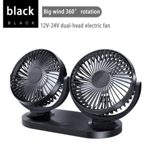 Powerful Silent Car Fan USB Wind Turbine Ceiling Cooling Fan with Dual Heads Adjustable Speeds & 360° Rotation for Universal Fit