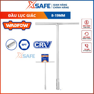 Tay vặn chữ T đầu lục giác WADFOW kích thước 8-19mm dài 185*300mm chất liệu cr-v bề mặt mạ crôm tháo lắp mở bulong đai ốc ốc vít - chính hãng