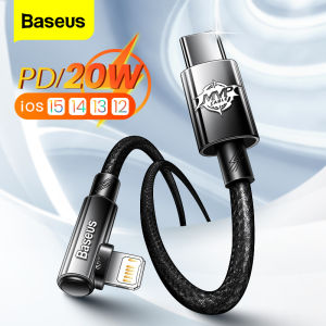 Baseus PD20W Fast Charging Cable for iPhone 14 13 12 11 Pro Max 90 degree Elbow USB C Cable Game Cable For iPhone Xs X 8 7 6 Plus