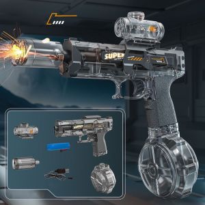 Gratis Semua - Mainan Tembakan Air & Elektrik Anak / Mainan Pistol Air Elektrik LED Anak / Electric Water Gun Rechargeable for Kids