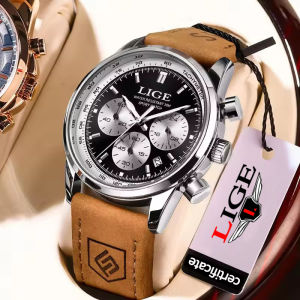 LIGE Business Men Watch Luxury Fashion Men Watch Military Sport Quartz Chronograph Clock Date Waterproof Watches For Men + Box