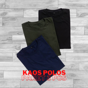 PAKET HEMAT ( ISI 3 PCS) KAOS POLOS /ONECK/LENGAN PENDEK/UKURAN M-L-XL-XXL-3XL/KAOS PRIA WANITA