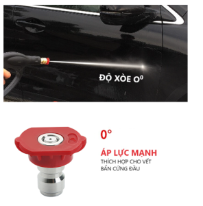 Béc rửa xe-đầu béc 0-15-25-40 độ đầu phun bọt tuyết gắn đầu nối nhanh