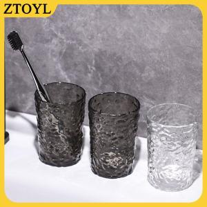ZTOYL Nhựa Nước súc miệng bàn chải đánh răng cup với xử lý Home phòng tắm Tumblers xách tay Mug trong suốt bàn chải đánh răng chủ