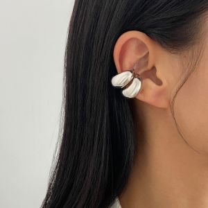 YESMILE 1Pc Đa lớp Kẹp tai rỗng Vàng loại Bông tai dạng vòng đeo tai Hình chữ C Kẹp xương tai Phụ Kiện Nữ