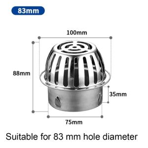 MUNCHX Lồi Lưới lọc thoát sàn Thép không gỉ Chống tắc nghẽn Nắp che lưới lọc Hình tròn. Nắp thoát nước Vườn