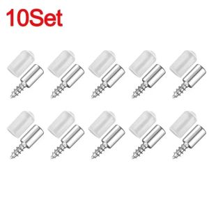 20Set Self Tapping Screw Layer Plate Holder Wardrobe Septum Brackets Fixed Screw Shelf Support Pegs with Non-Slip Sleeve