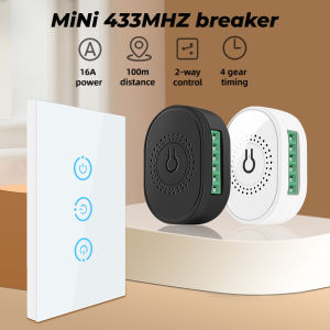 SMATRUL Wireless Switch RF 433Mhz 2 Way 16A Touch Light Wall Remote Control Home Tempered Glass On Off Lamp Module 110V 220V