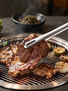Korean BBQ Grill Tongs 304 Stainless Steel Barbecue Tongs 11inch Cooking Tweezers for Steak Salad Food Cooking Utensils