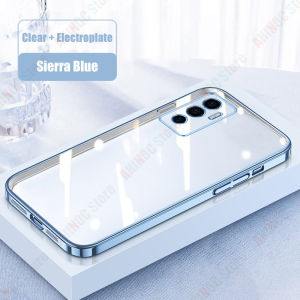 Ốp điện thoại cho Vivo Trong Suốt V23E/V23E 5G Mạ Điện Cạnh mềm Silicone trong suốt Bìa Máy Ảnh Bảo Vệ Ốp lưng