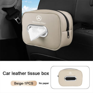Car Tissue Box Leather Sun Visor Tissue Holder Auto Interior Paper Napkin Organizer Decoration Car Accessories For Mercedes Benz AMG E200 W210 W203 W124 W204 W211 W123 W205 W212 W203 C200 E350 A180 CLA CLS GLA GLB GLC GLE GLK