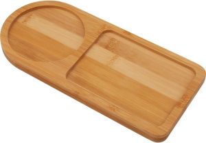 GORGECRAFT Burlywood Arch Wood Tea Serving Tray Wooden Salt and Pepper Mill Tray Holder Bamboo Condiment Tea Serving Tray Grinder Rest for 2 Mills Accessories Tea Kitchen Storage Home Decor