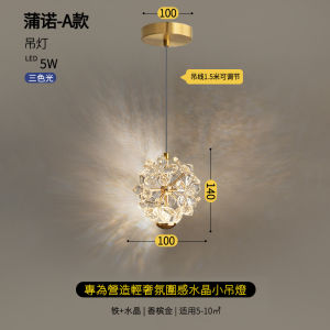 SXH  New Light Luxury French Crystal Bedside Chandelier Post-Modern   Dandelion Creative Dining Room Restaurant Bedroom Pendant Light