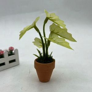 YUDESHUI Nhựa Cây cảnh thu nhỏ cho nhà búp bê Mini 5 Kiểu Dáng Câi môn xanh rực rỡ sắc màu  1:12 Phụ kiện mô hình nhà búp bê ngoài trời Đồ trang trí nhà búp bê thu nhỏ