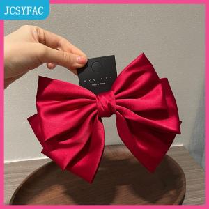 JCSYFAC Thanh lịch Bow Ribbon tóc Clip thời trang đơn giản rắn satin mùa xuân Clip tóc pin Retro Headband với clip cô gái Phụ kiện tóc