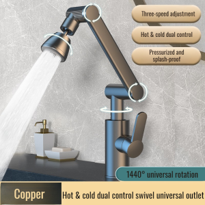 Bathroom Equipment Easy Installation Robotic Arm Faucet No Need to Bend Over Splash-proof Pressurization