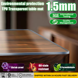 ⭐100% Baby-friendly Grade TPU⭐table mat thickness 2.5mm plastic table cover waterproof transparent table cover alas meja plastik alas meja plastik 桌布 防水 防油 免洗 桌墊 餐桌布