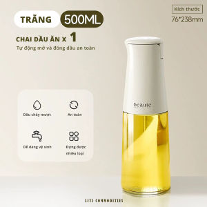 Chai Đựng Dầu Ăn Nước Tương Nước Mắm Nắp Đậy Tự Mở Thông Minh 500 ML