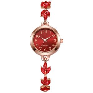 LUMIQLO Có thể điều chỉnh Đồng hồ đeo tay nữ Lá tím số Đồng hồ sang trọng Phụ kiện thời trang Cài đặt cương Đồng hồ thạch anh thanh lịch Quà tặng cho phụ nữ