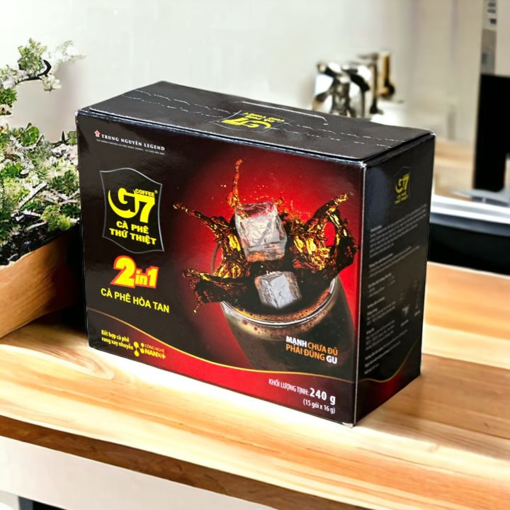 Cà phê hòa tan ĐEN ĐƯỜNG Trung Nguyên( Hộp 15 Gói) - G7-2IN1