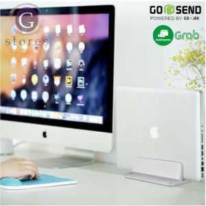 Stand Vertical Aluminium Dudukan Bracket Holder Macbook Laptop Ultrabook Buku